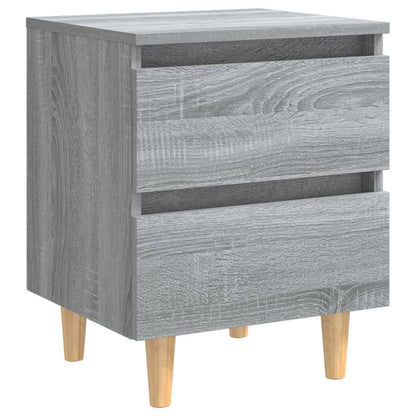 Mesas cabeceira c/ pernas madeira 2pcs 40x35x50 cm sonoma cinza