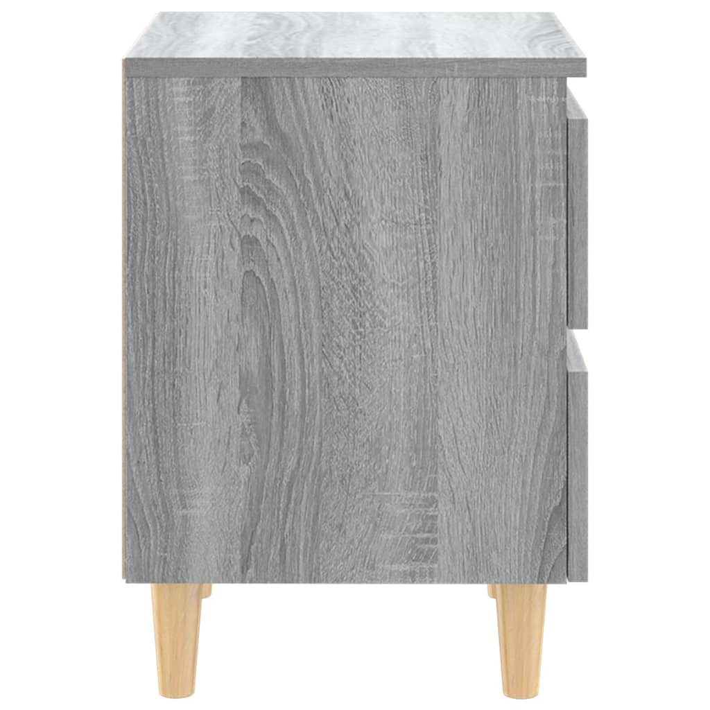 Mesas cabeceira c/ pernas madeira 2pcs 40x35x50 cm sonoma cinza
