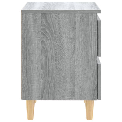 Mesas cabeceira c/ pernas madeira 2pcs 40x35x50 cm sonoma cinza