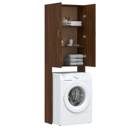 Armário máquina lavar roupa 64x25,5x190 cm carvalho castanho