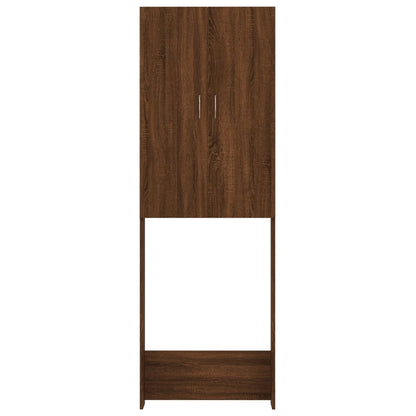 Armário máquina lavar roupa 64x25,5x190 cm carvalho castanho
