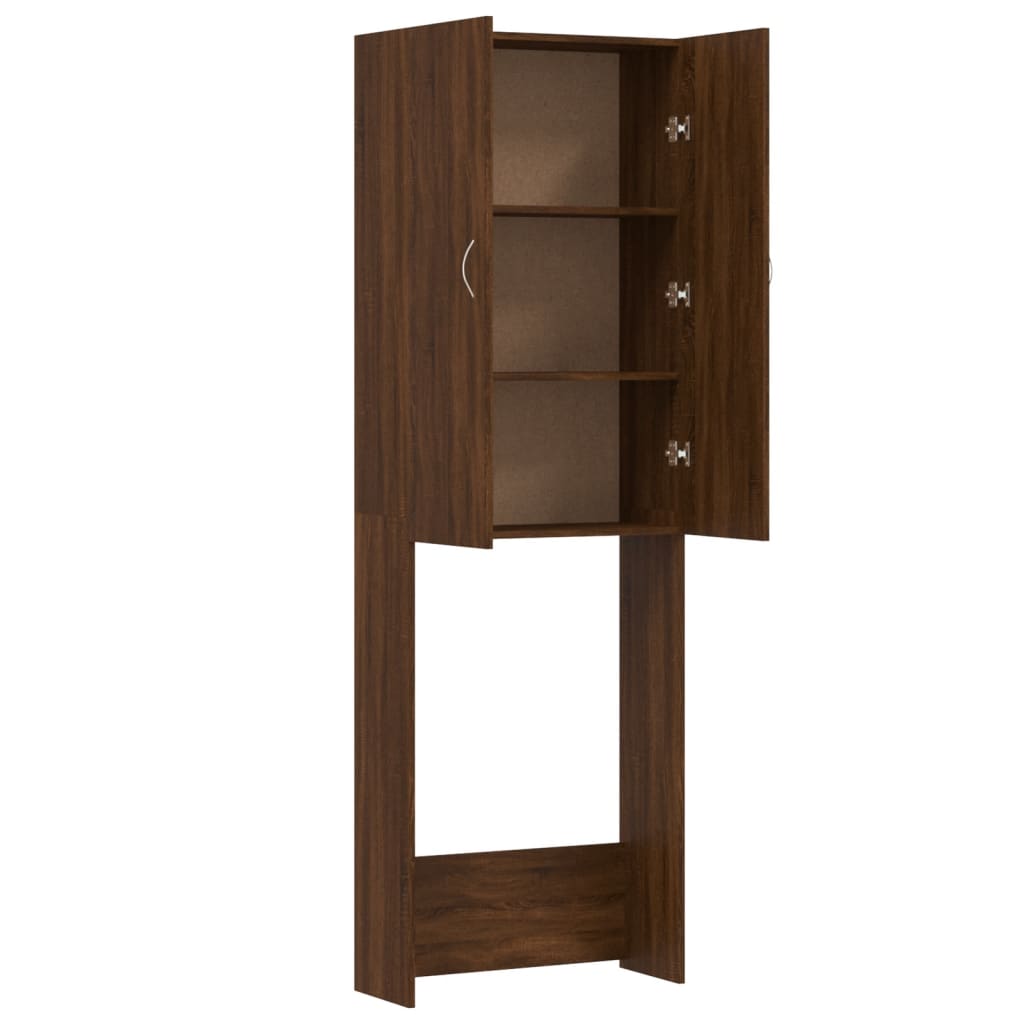 Armário máquina lavar roupa 64x25,5x190 cm carvalho castanho