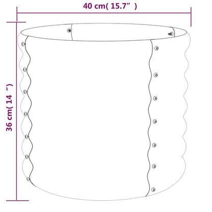 Vaso/floreira de jardim aço galvanizado 40x40x36cm antracite