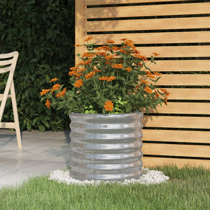 Vaso/floreira de jardim aço galvanizado 40x40x36 cm prateado
