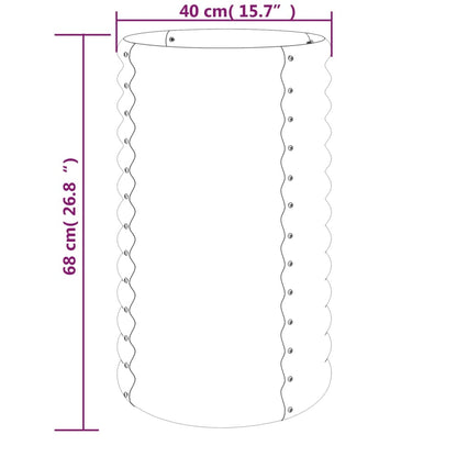 Vaso/floreira de jardim aço galvanizado 40x40x68 cm verde
