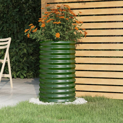 Vaso/floreira de jardim aço galvanizado 40x40x68 cm verde