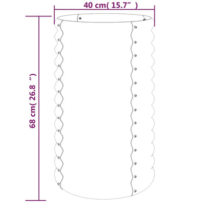 Vaso/floreira de jardim aço galvanizado 40x40x68 cm cinza