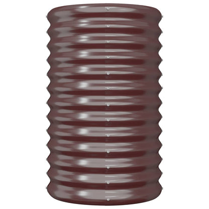 Vaso/floreira de jardim aço galvanizado 40x40x68 cm castanho