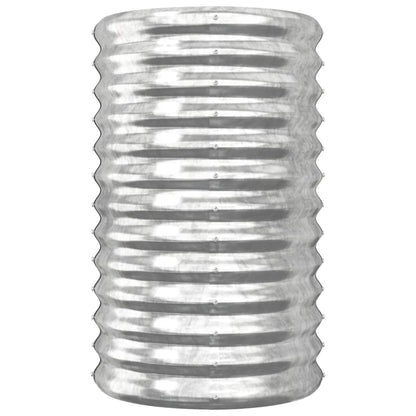 Vaso/floreira de jardim aço galvanizado 40x40x68 cm prateado
