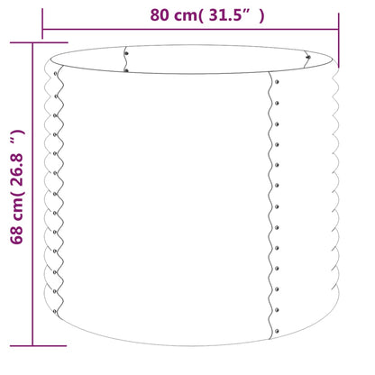 Vaso/floreira de jardim aço galvanizado 80x80x68 cm cinza