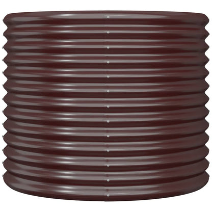 Vaso/floreira de jardim aço galvanizado 80x80x68 cm castanho
