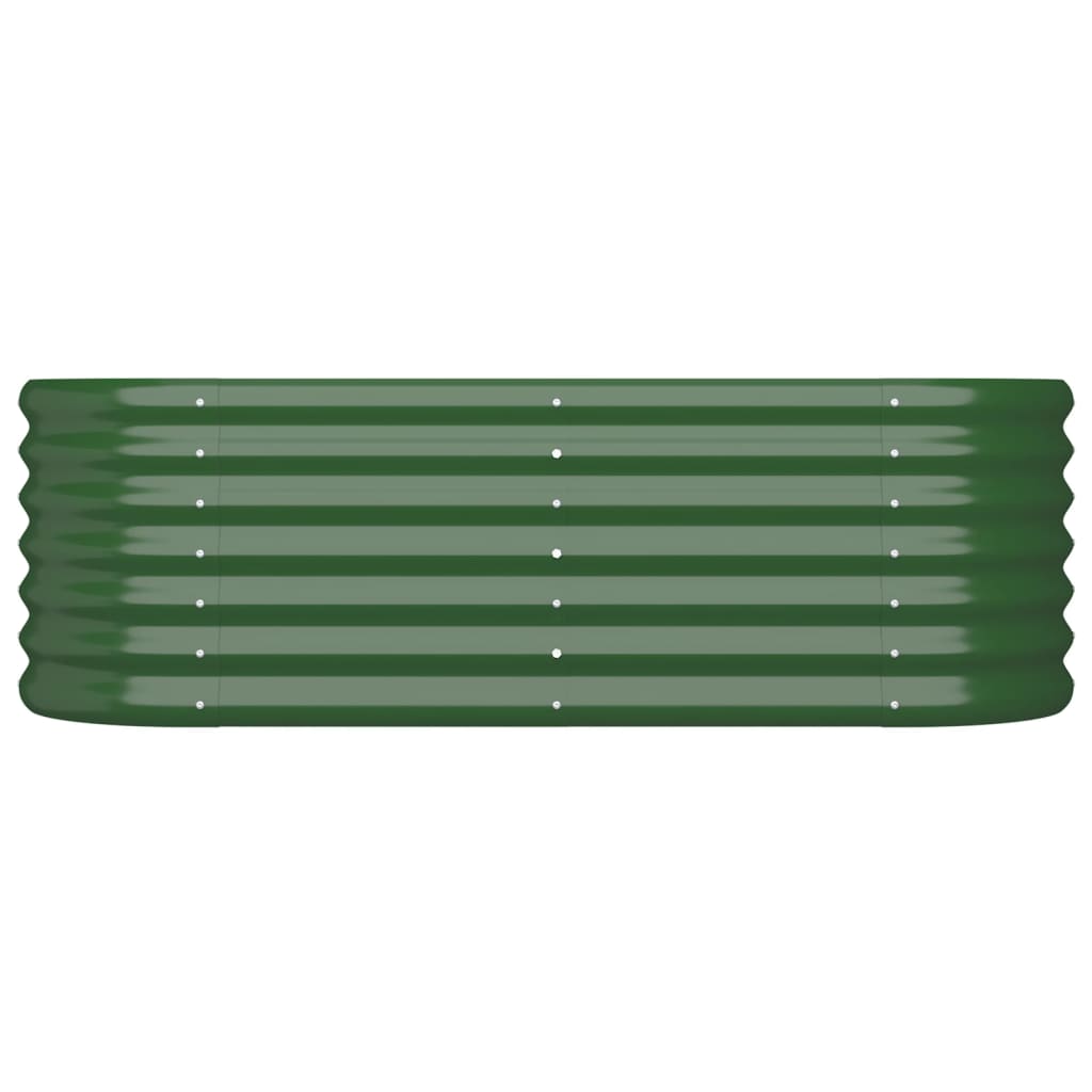 Canteiro elevado jardim 114x40x36 cm aço galvanizado verde