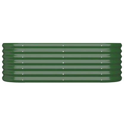 Canteiro elevado jardim 114x40x36 cm aço galvanizado verde