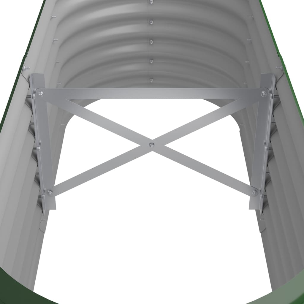 Canteiro elevado jardim 114x40x36 cm aço galvanizado verde