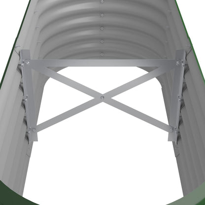 Canteiro elevado jardim 114x40x36 cm aço galvanizado verde