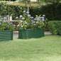 Canteiro elevado jardim 114x40x36 cm aço galvanizado verde