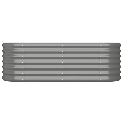 Canteiro elevado jardim 114x40x36cm aço galvanizado cinzento