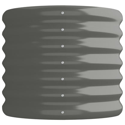 Canteiro elevado jardim 114x40x36cm aço galvanizado cinzento