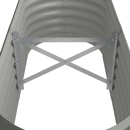 Canteiro elevado jardim 114x40x36cm aço galvanizado cinzento
