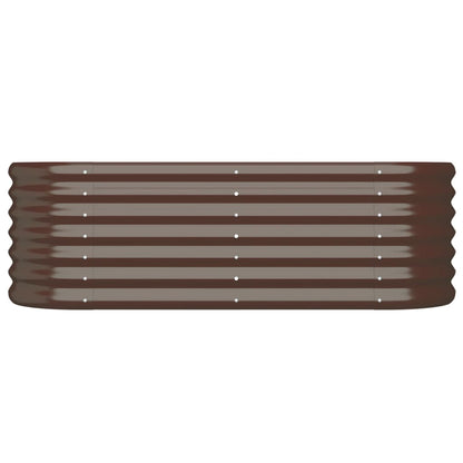 Canteiro elevado jardim 114x40x36cm aço galvanizado castanho