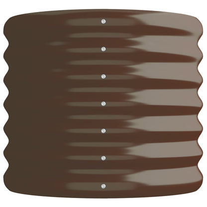 Canteiro elevado jardim 114x40x36cm aço galvanizado castanho