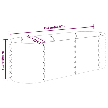 Canteiro elevado jardim 114x40x36cm aço galvanizado castanho