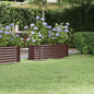 Canteiro elevado jardim 114x40x36cm aço galvanizado castanho