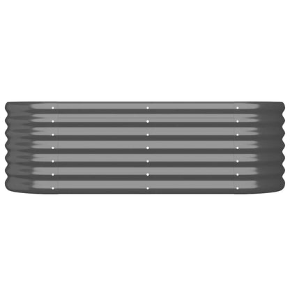 Canteiro elevado jardim 114x40x36 aço galvanizado antracite