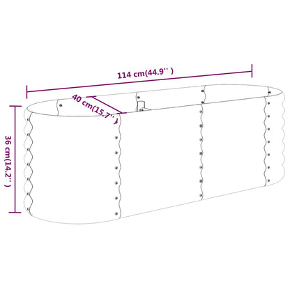 Canteiro elevado jardim 114x40x36 aço galvanizado antracite