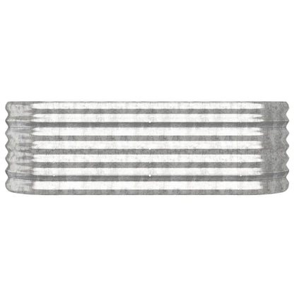 Canteiro elevado jardim 114x40x36cm aço galvanizado prateado