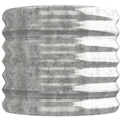 Canteiro elevado jardim 114x40x36cm aço galvanizado prateado