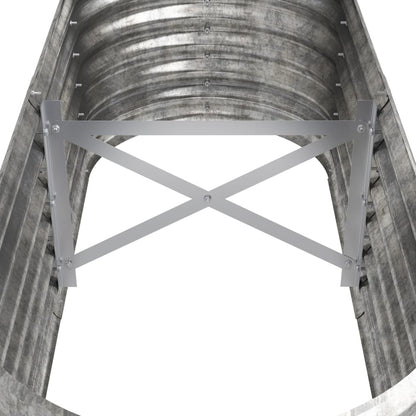 Canteiro elevado jardim 114x40x36cm aço galvanizado prateado