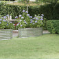 Canteiro elevado jardim 114x40x36cm aço galvanizado prateado
