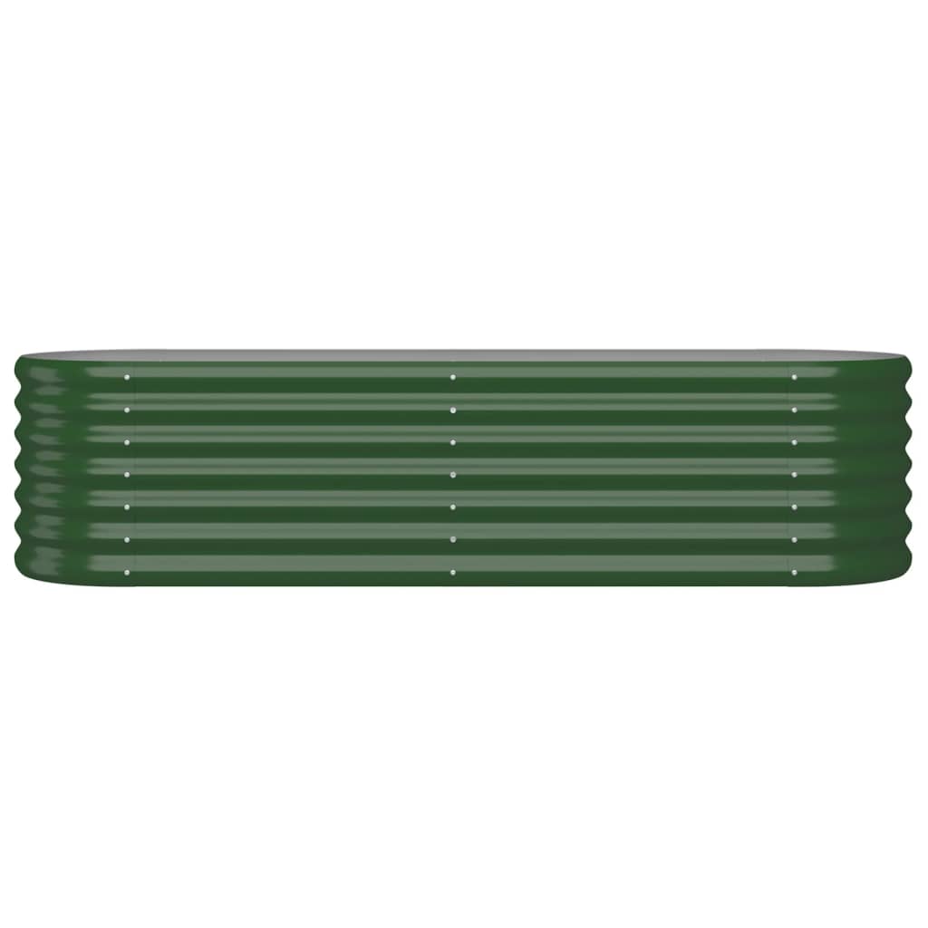 Canteiro elevado jardim 152x40x36 cm aço galvanizado verde