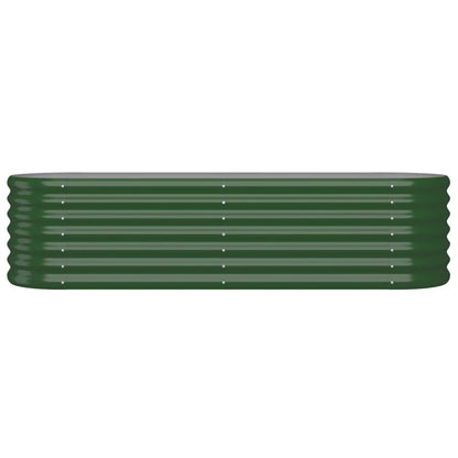 Canteiro elevado jardim 152x40x36 cm aço galvanizado verde