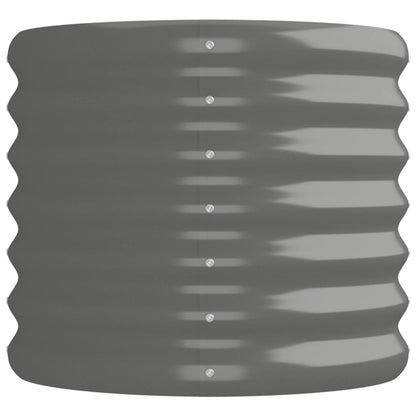 Canteiro elevado jardim 152x40x36cm aço galvanizado cinzento