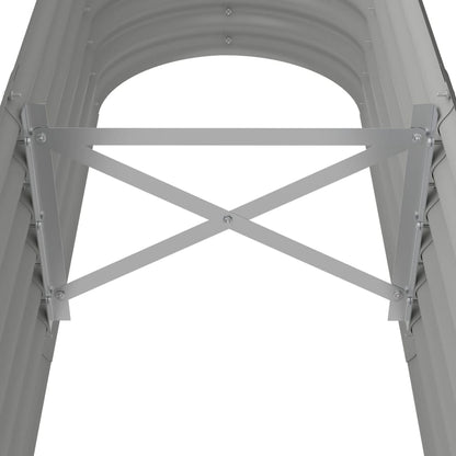 Canteiro elevado jardim 152x40x36cm aço galvanizado cinzento
