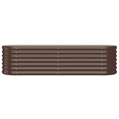 Canteiro elevado jardim 152x40x36cm aço galvanizado castanho