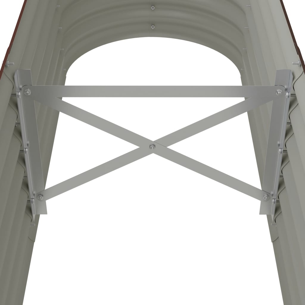 Canteiro elevado jardim 152x40x36cm aço galvanizado castanho
