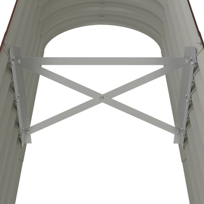 Canteiro elevado jardim 152x40x36cm aço galvanizado castanho
