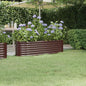 Canteiro elevado jardim 152x40x36cm aço galvanizado castanho