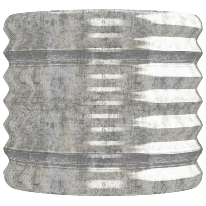 Canteiro elevado jardim 152x40x36cm aço galvanizado prateado