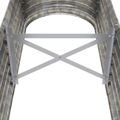 Canteiro elevado jardim 152x40x36cm aço galvanizado prateado