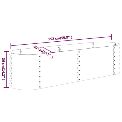 Canteiro elevado jardim 152x40x36cm aço galvanizado prateado