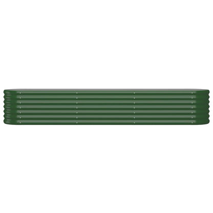 Canteiro elevado jardim 224x40x36 cm aço galvanizado verde