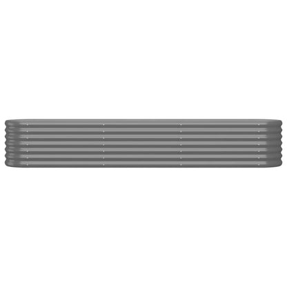 Canteiro elevado jardim 224x40x36cm aço galvanizado cinzento