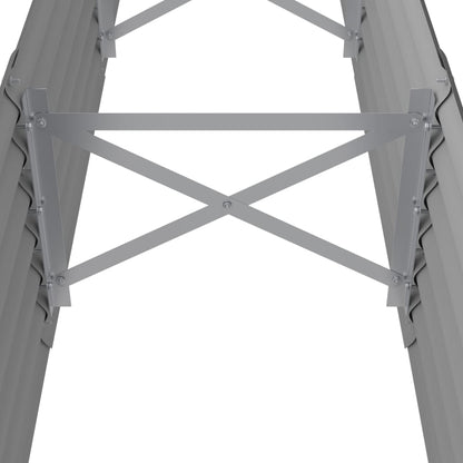 Canteiro elevado jardim 224x40x36cm aço galvanizado cinzento