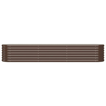 Canteiro elevado jardim 224x40x36cm aço galvanizado castanho