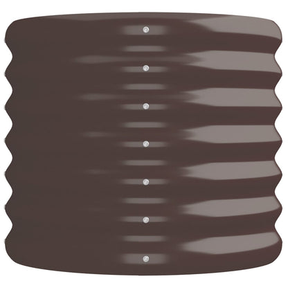Canteiro elevado jardim 224x40x36cm aço galvanizado castanho