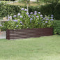 Canteiro elevado jardim 224x40x36cm aço galvanizado castanho